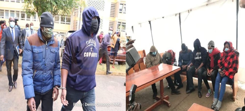 Kianjokoma Brothers: Suspected Officers Cover Their Faces Like Criminals In Court