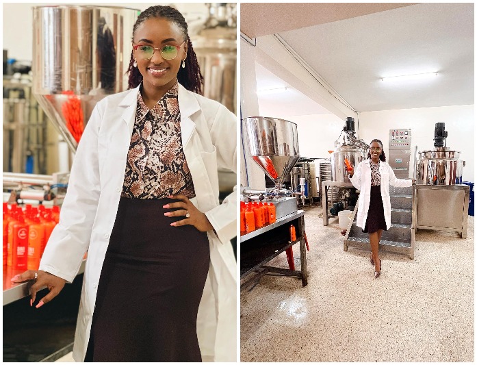 Pesa Kama Njugu! Michelle Ntalami Allows Camera Into Her Factory To Film Manufacture Of Her Cosmetic Products