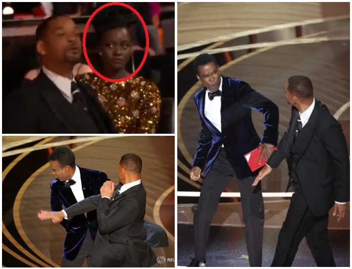 Lupita Nyong'o Watches In Horror As Will Smith Storms Stage, Slaps Chris Rock During Oscar Awards (Video)