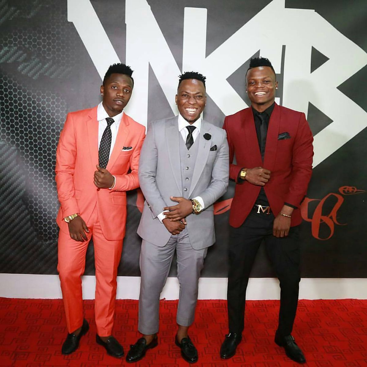 L to R: Former Wasafi artistes Rayvanny, Rich Mavoko and Harmonize. 