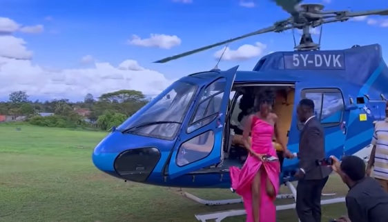 How Eddie Butita Stole The Show At Akothee's Wedding When He Landed On A Chopper 