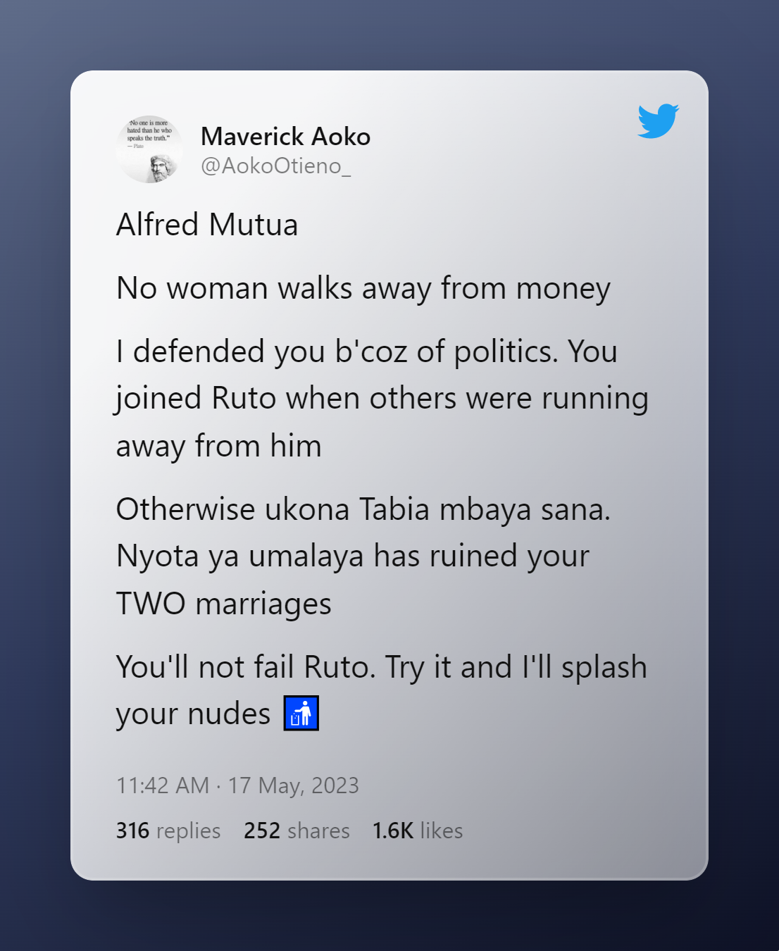 Aoko vs Alfred Mutua