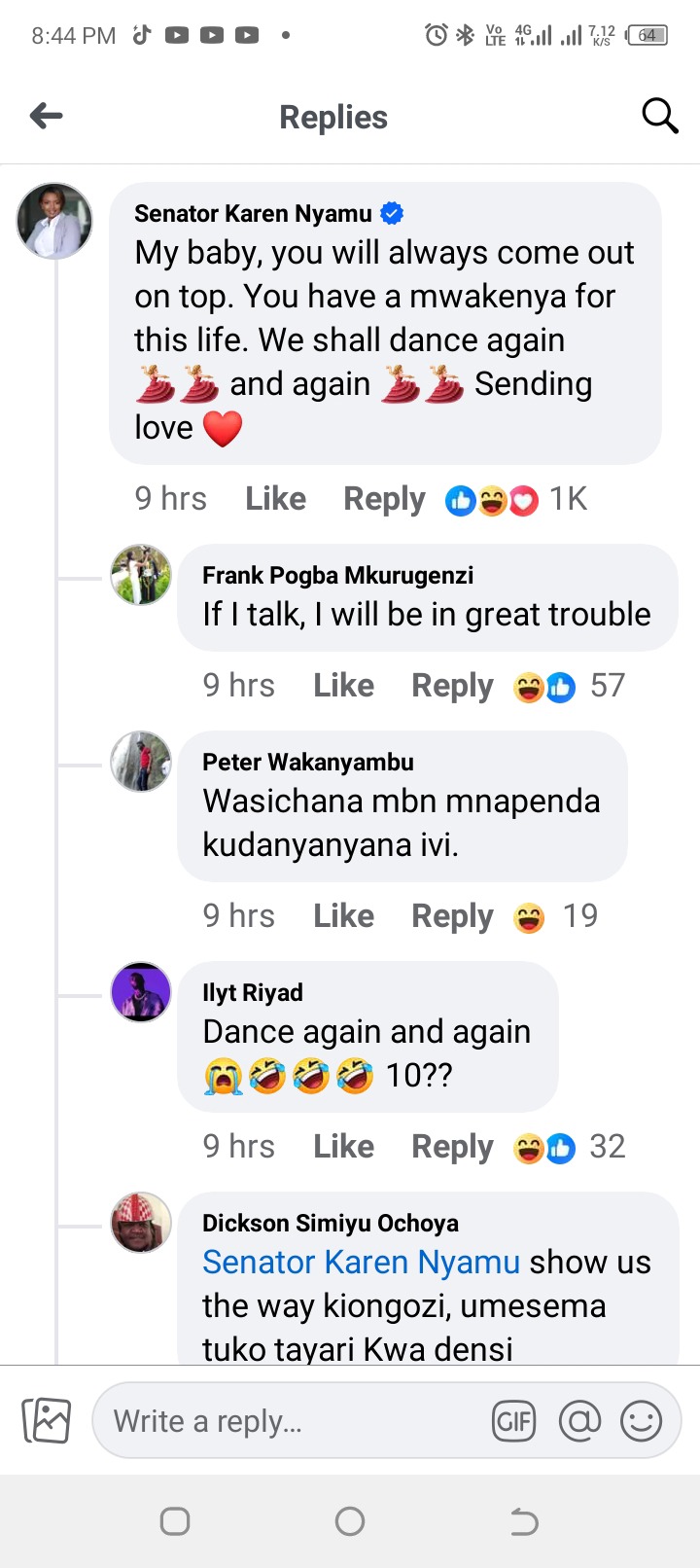 Akothee and karen nyamu message